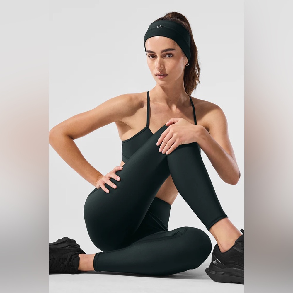 Alo Yoga 7/8 High-Waist Airlift Leggings in Charcoal Green